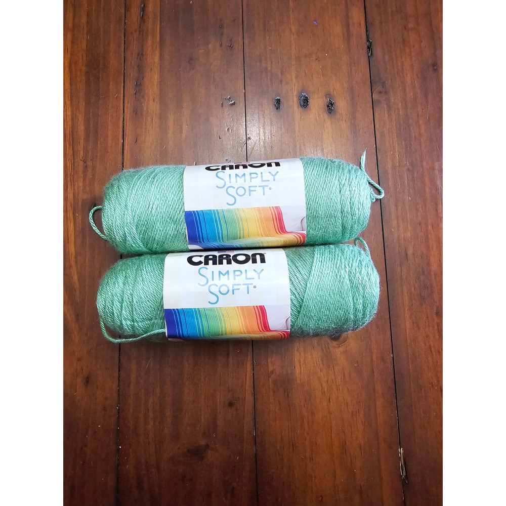 Caron‎ Simply Soft Yarn Sage 9705 Medium 4 Acrylic 2 Skeins H97003 Made in USA
